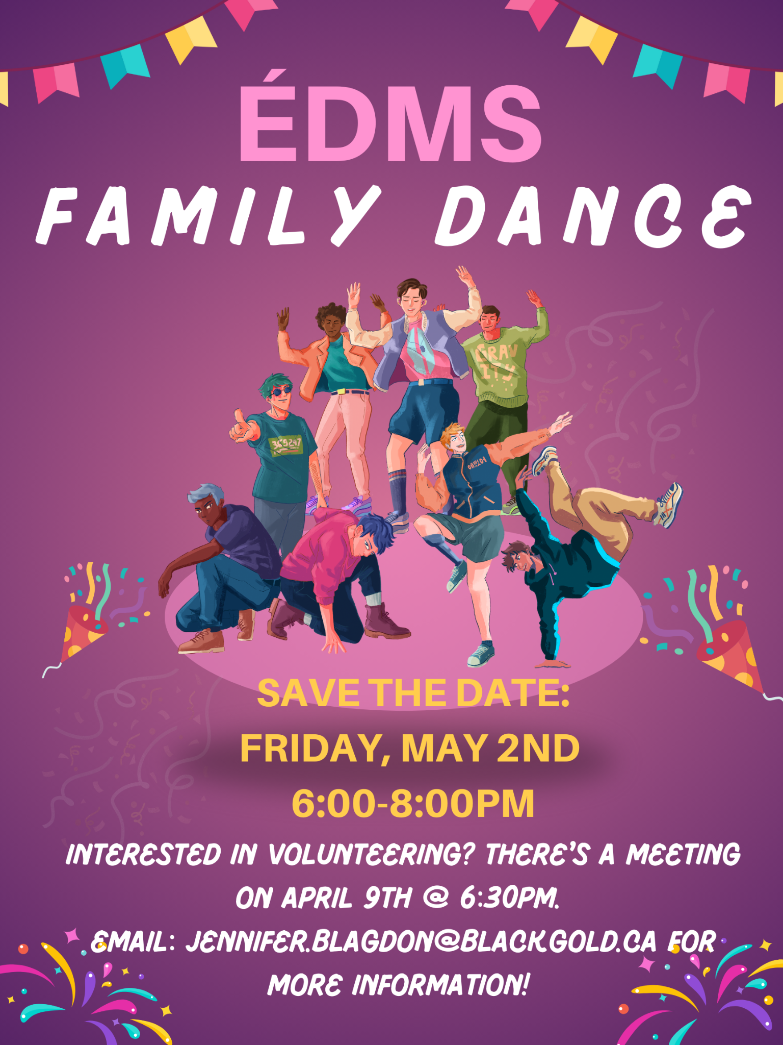 Purple Pink Playful Illustrative Dance Party Poster