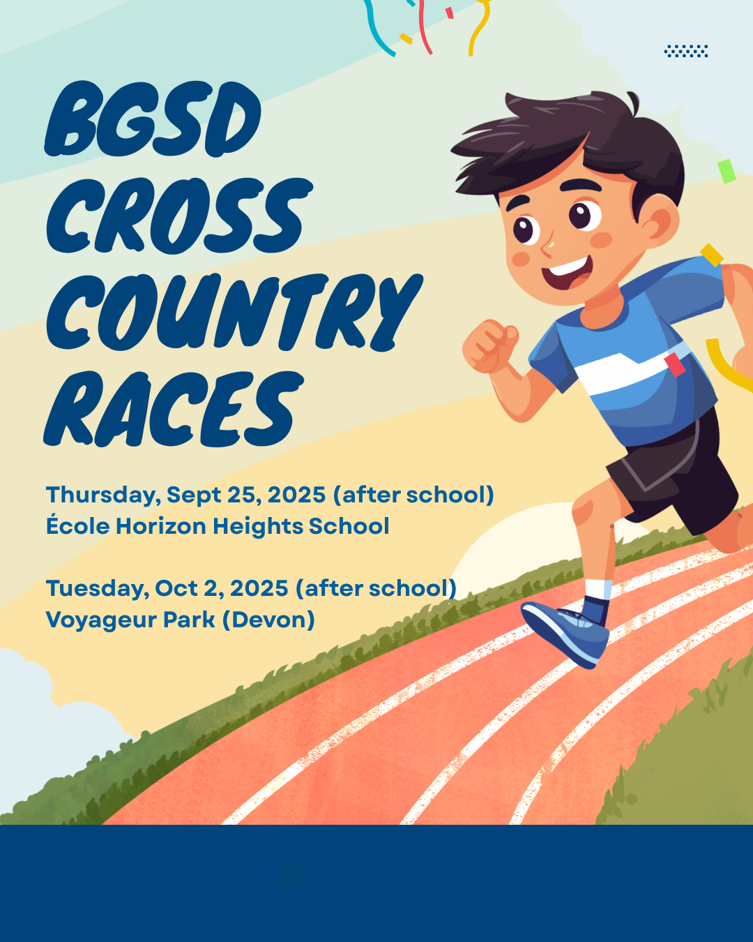 Blue And Yellow Illustrative Fun Run Instagram Post