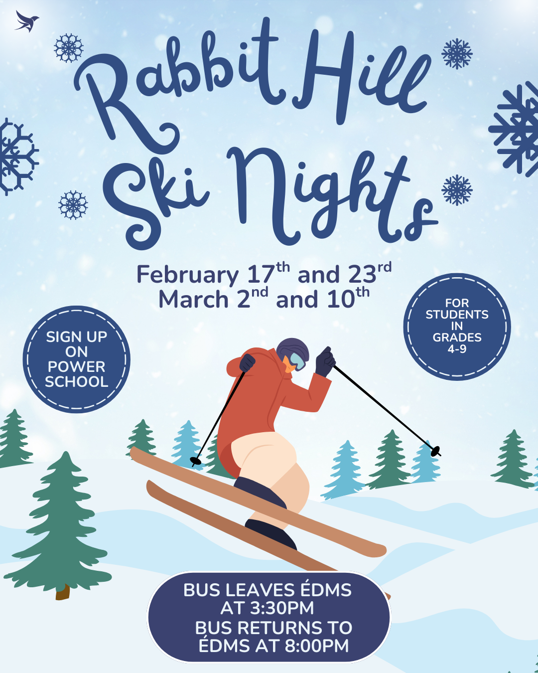 Blue And White Modern Winter Ski Trip Instagram Post