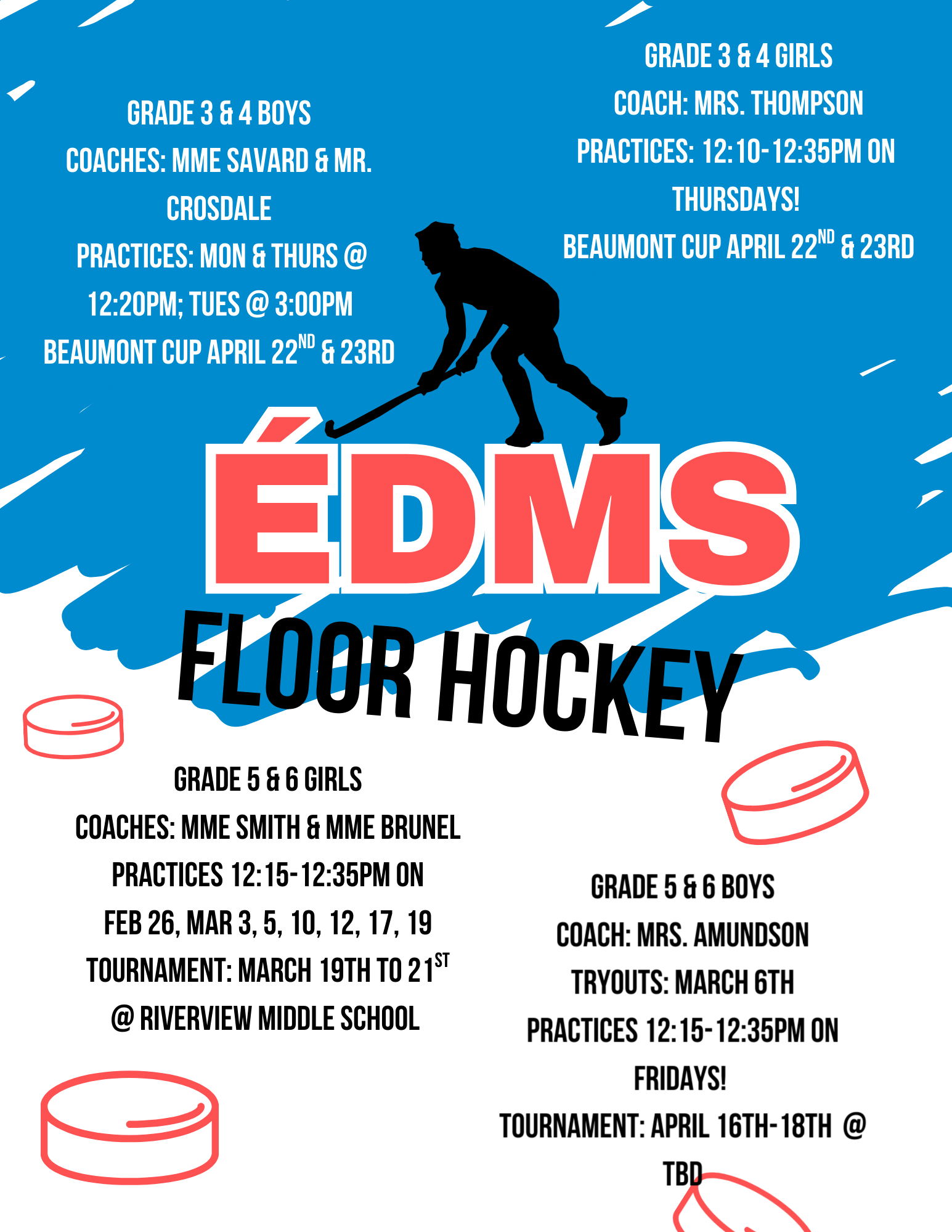 Blue and White Hockey Championship Flyer (2)