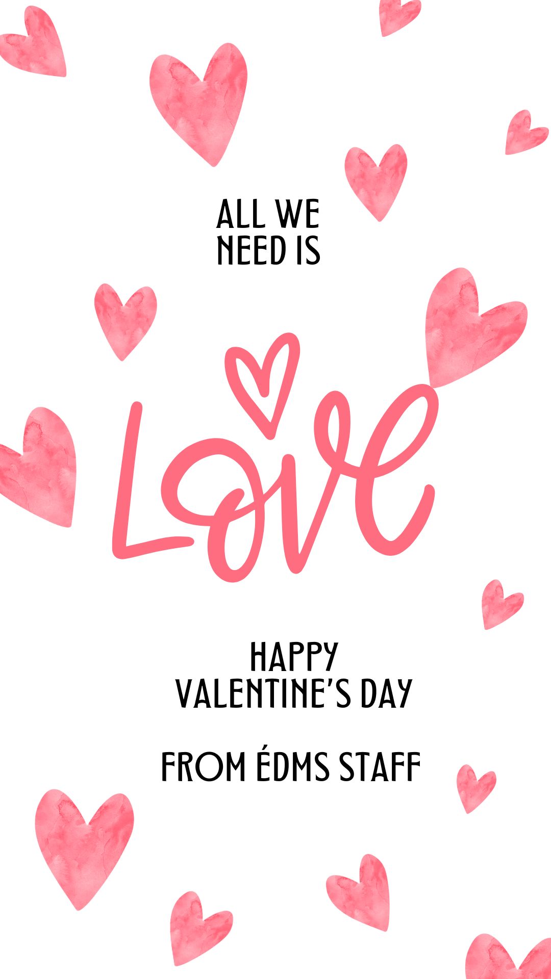 Black and Pink Watercolor Personal Valentine's Day Instagram Story