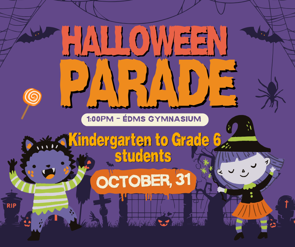 Purple And Orange Illustration Halloween Parade Facebook Post