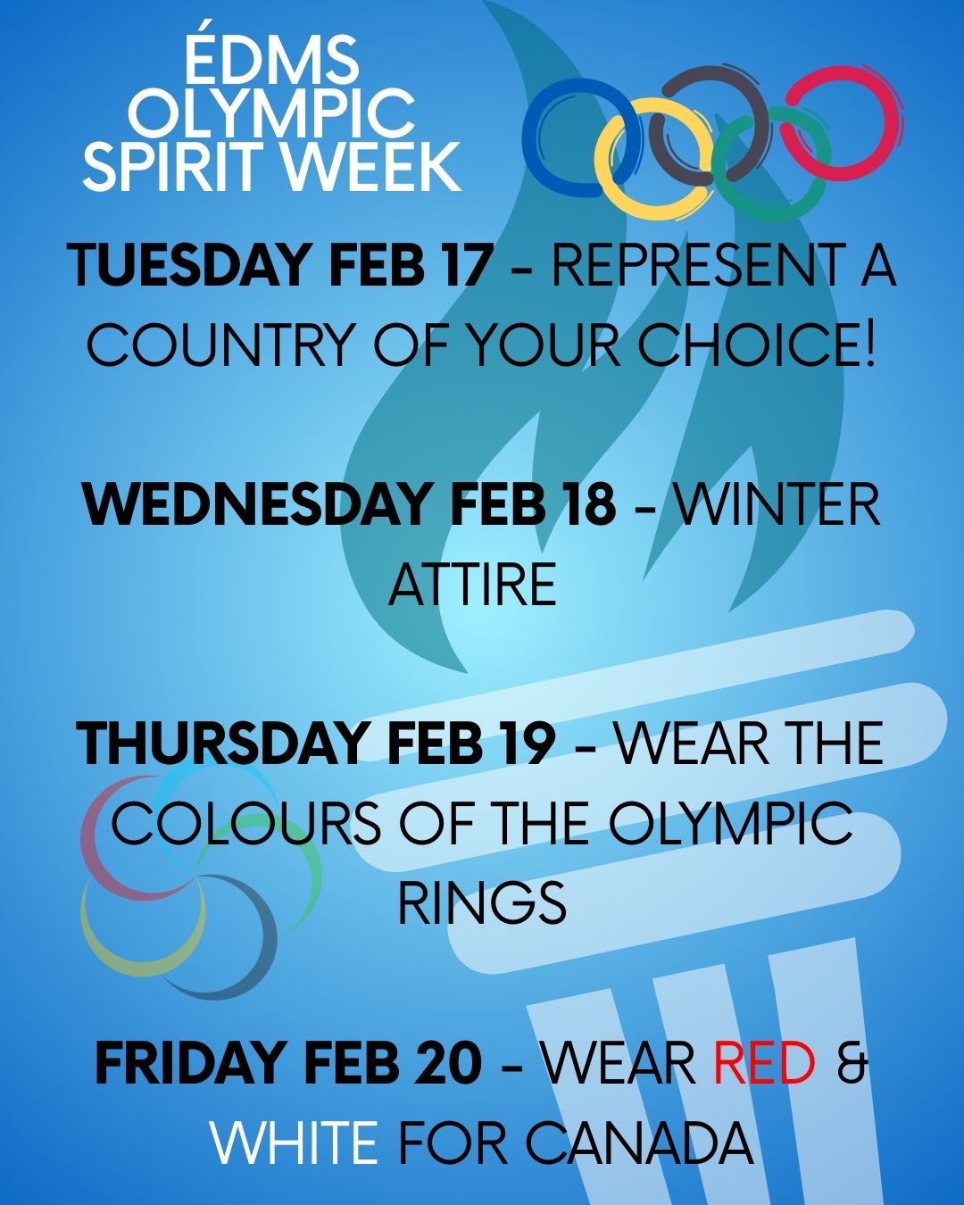 Blue and White Minimal International Olympic Day Instagram Post