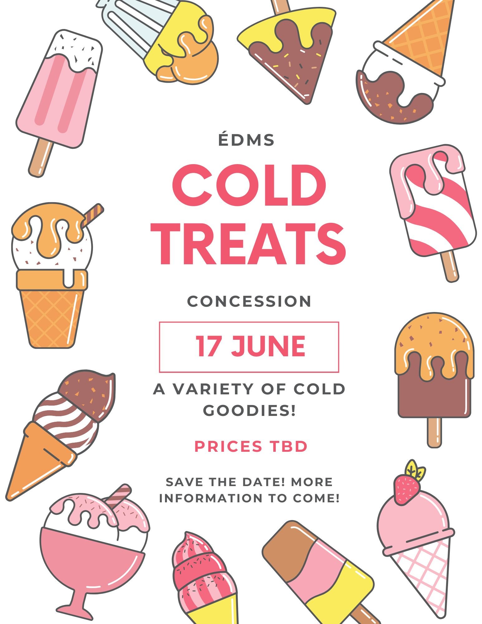 Colorful Playful Illustrative Ice Cream Summer Festival Invitation Flyer