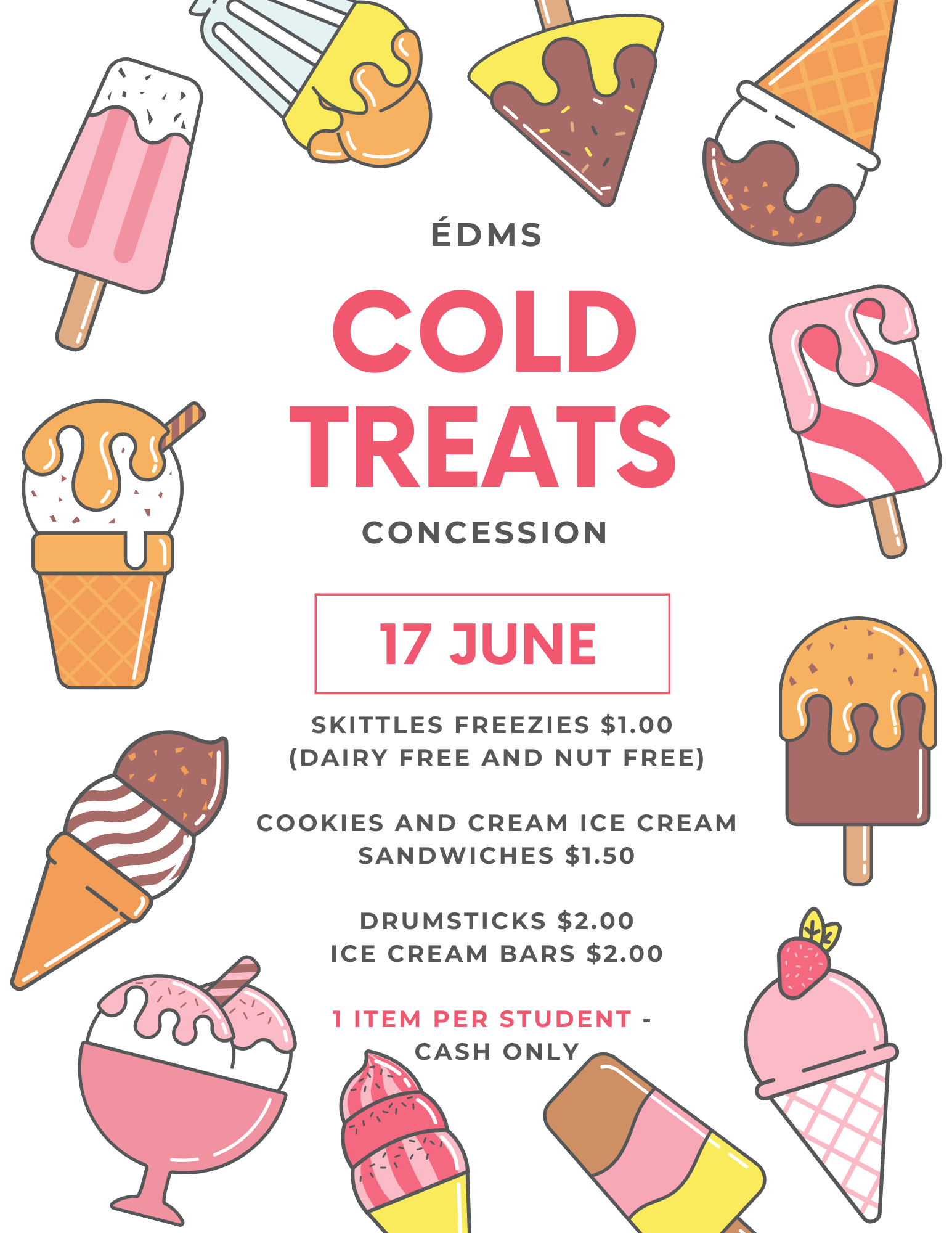 Colorful Playful Illustrative Ice Cream Summer Festival Invitation Flyer