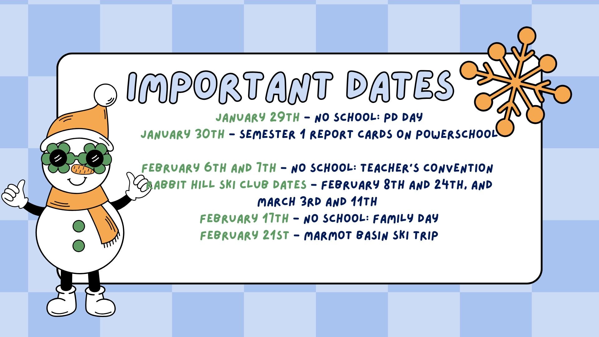 Groovy Winter Daily Agenda Classroom Slides Presentation in Colorful Illustrative Style