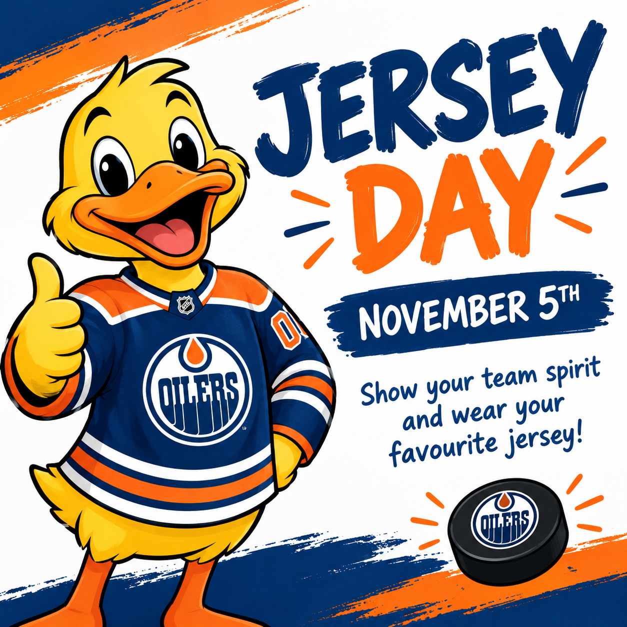 Jersey Day with the Oilers Duck (1)